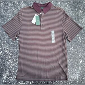 AG Green Label Polo Shirt NWT Burgundy/Gray